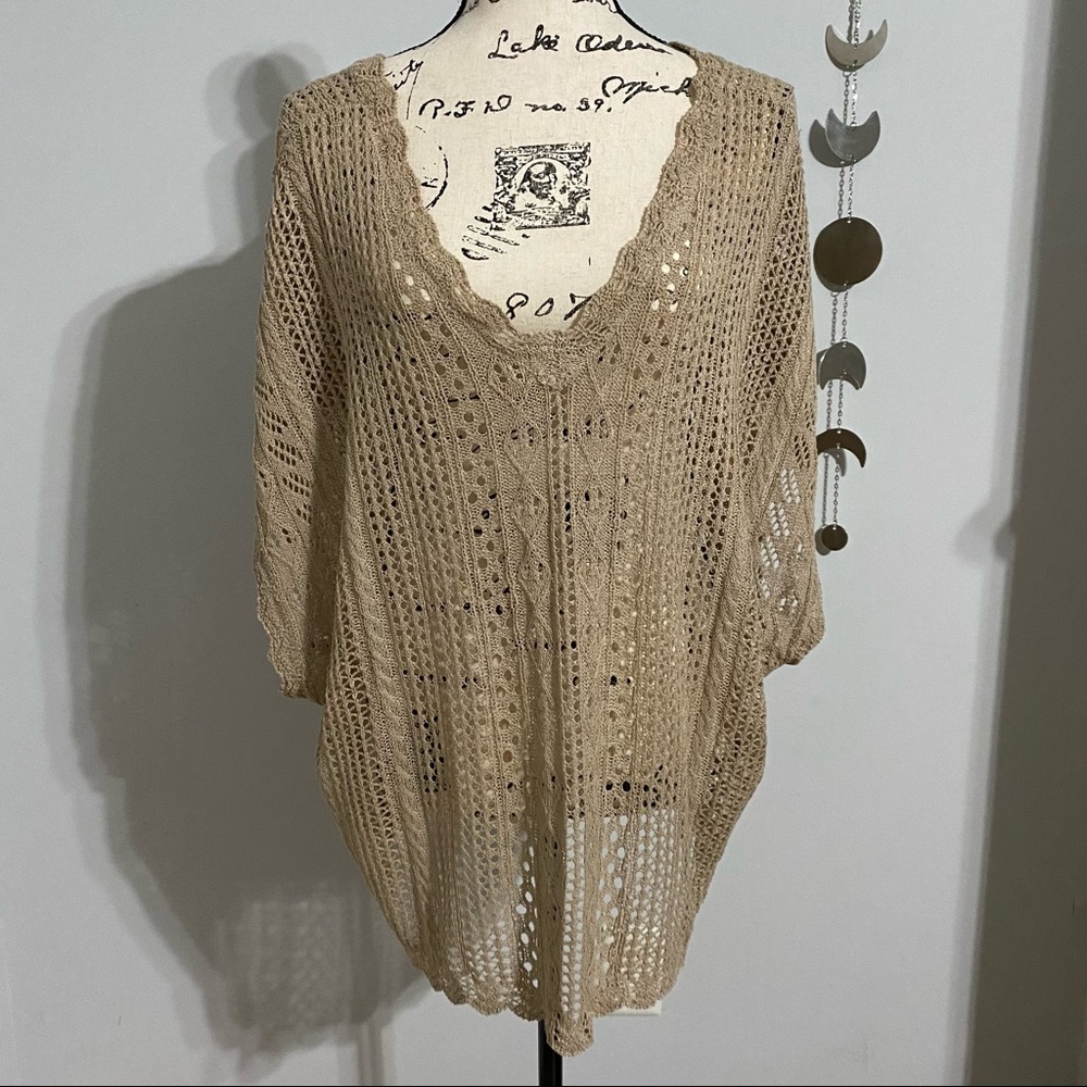 Women’s Open Knit Drape Sweater Size M/L #68